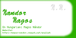 nandor magos business card